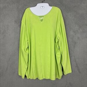 Quacker Factory Pullover Terry Cloth Womens Plus sz 2X  Rhinestones Casual Basic